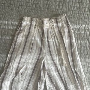 Anthropologie wide leg linen pants
